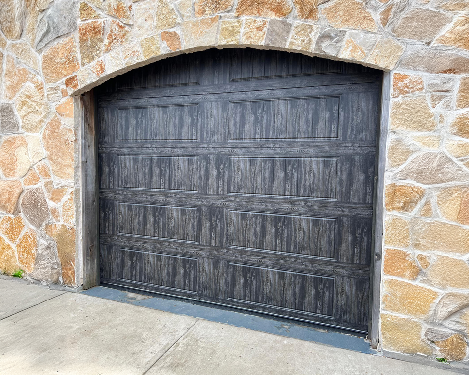 Premium wooden garage door custom installation